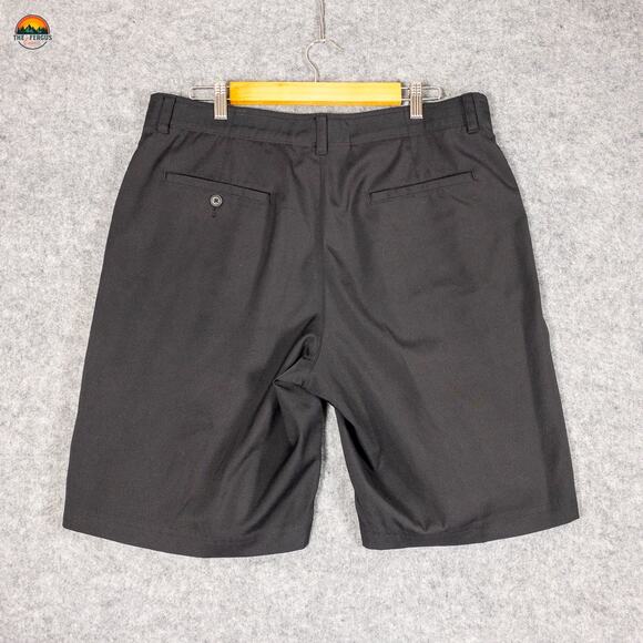 PGA Tour Chino Shorts Black Flat Front Slash Pockets Men's Size 36 - Picture 2 of 7
